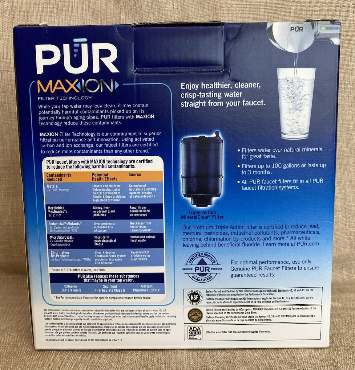 PUR PFM400H Faucet Mount Water Filter Chrome MAXION 100 Gallon Lead Reduction