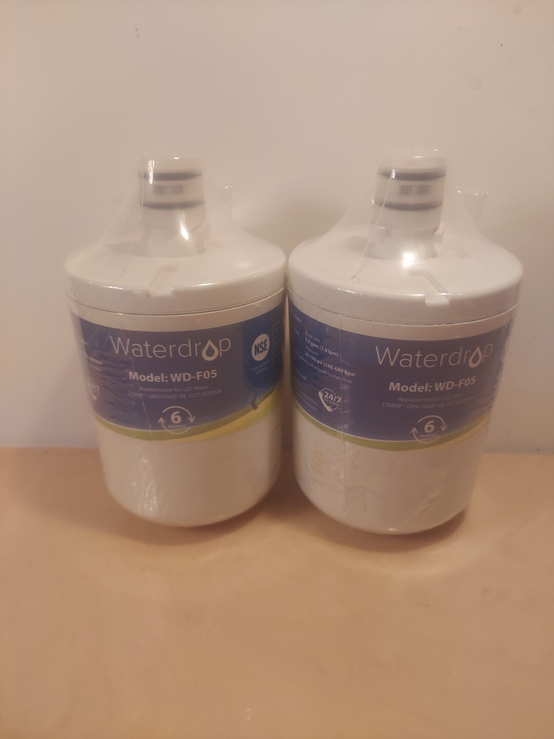 Waterdrop Model WD-F05 Water Filters for LG Replaces LT500P, GEN11042F-08 & More