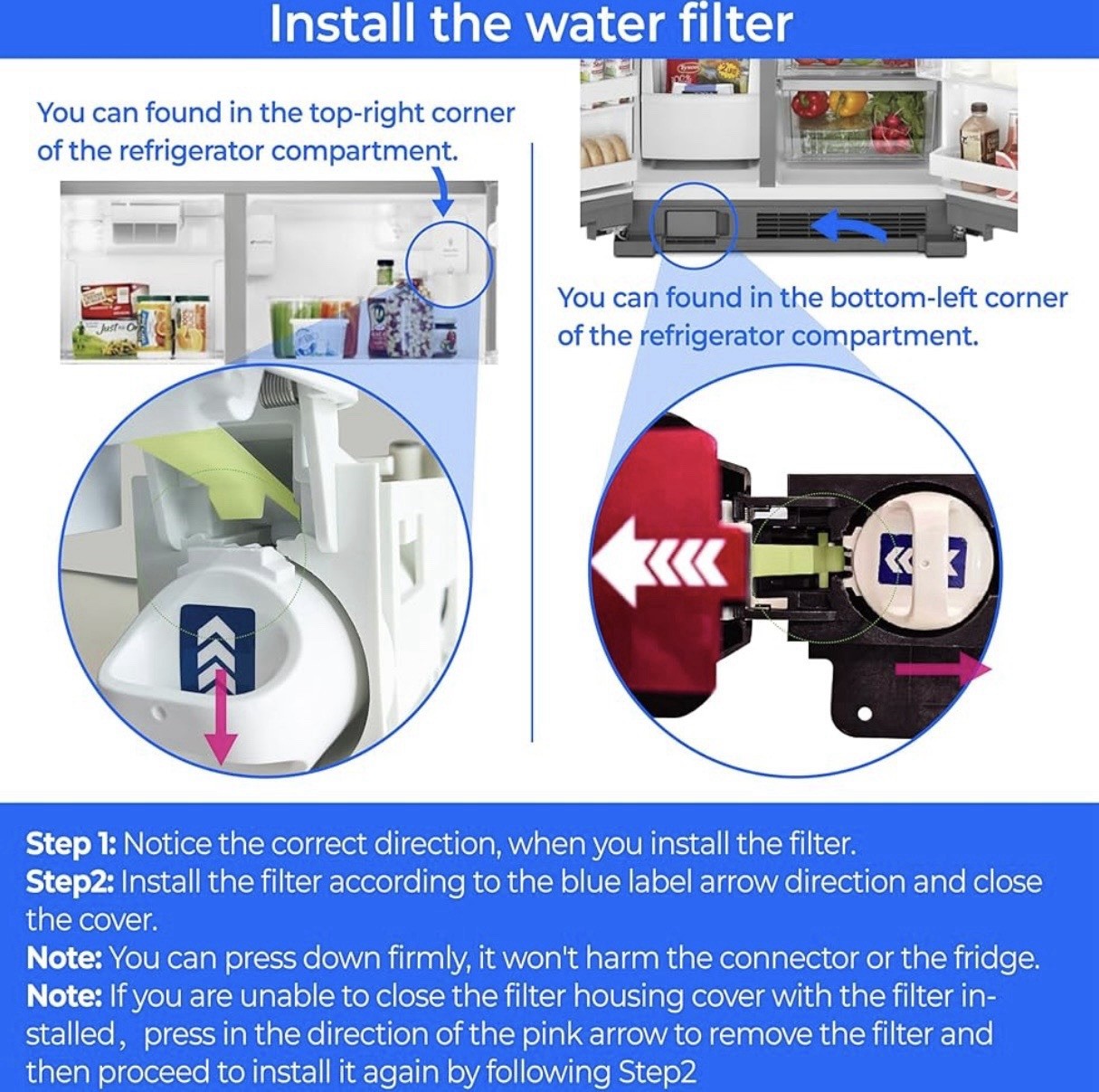 Waterdrop EDR1RXD1 Replacement Filters W10295370A EDR1RXD1B P8RFWB2L P4RFWB-6pk