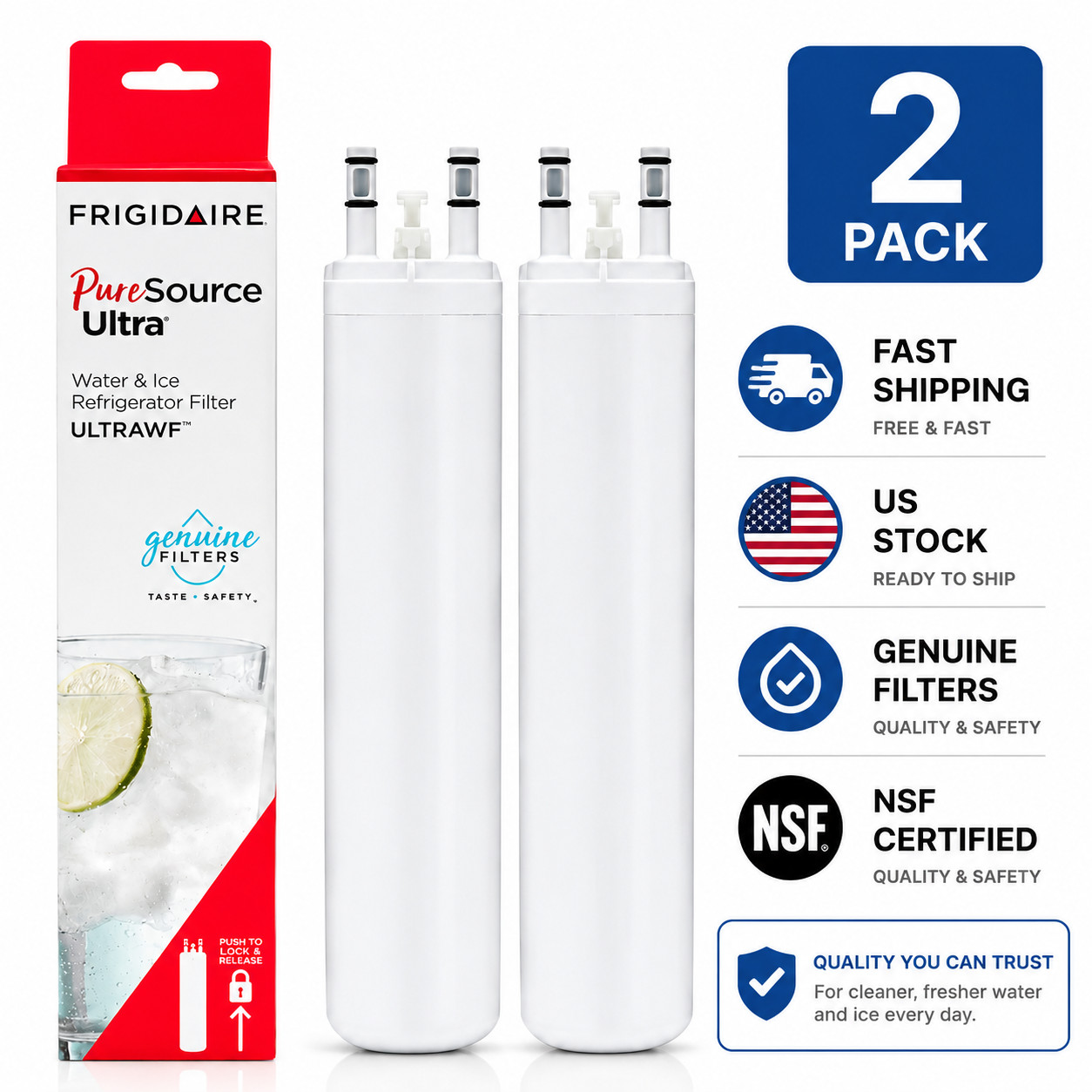 Frigidaire ULTRAWF PureSource Ultra Replacement Ice and Water Filter – Pack of 2