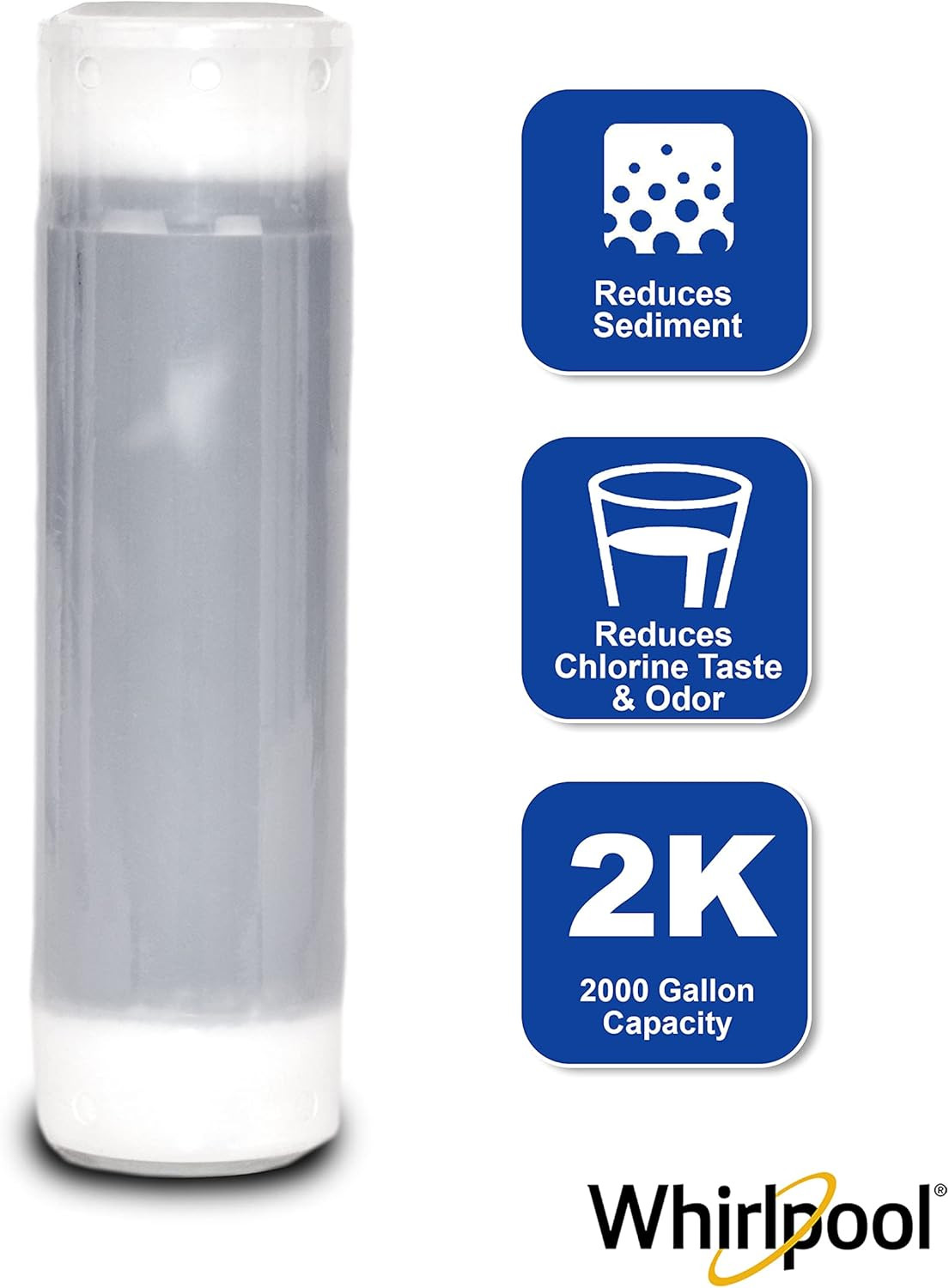 Whirlpool Granular Activated Carbon 10″ X 2.5″ Replacement Water Filter WHKF-GAC
