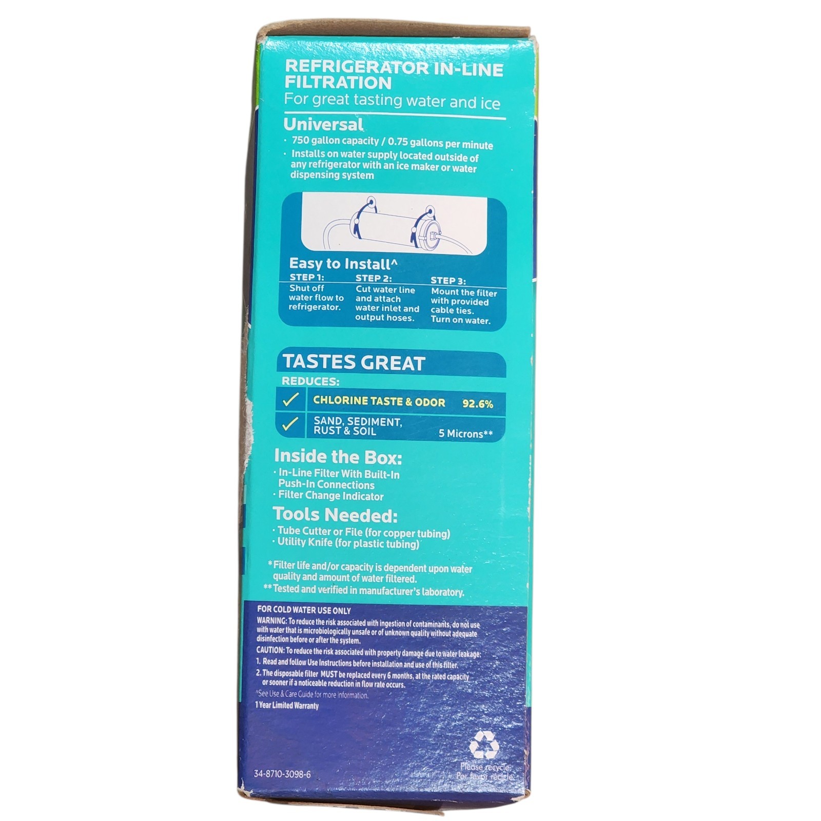 3M Filtrete Universal In Line Refrigerator Water Filter 6 Months 4IL-CTO-S01