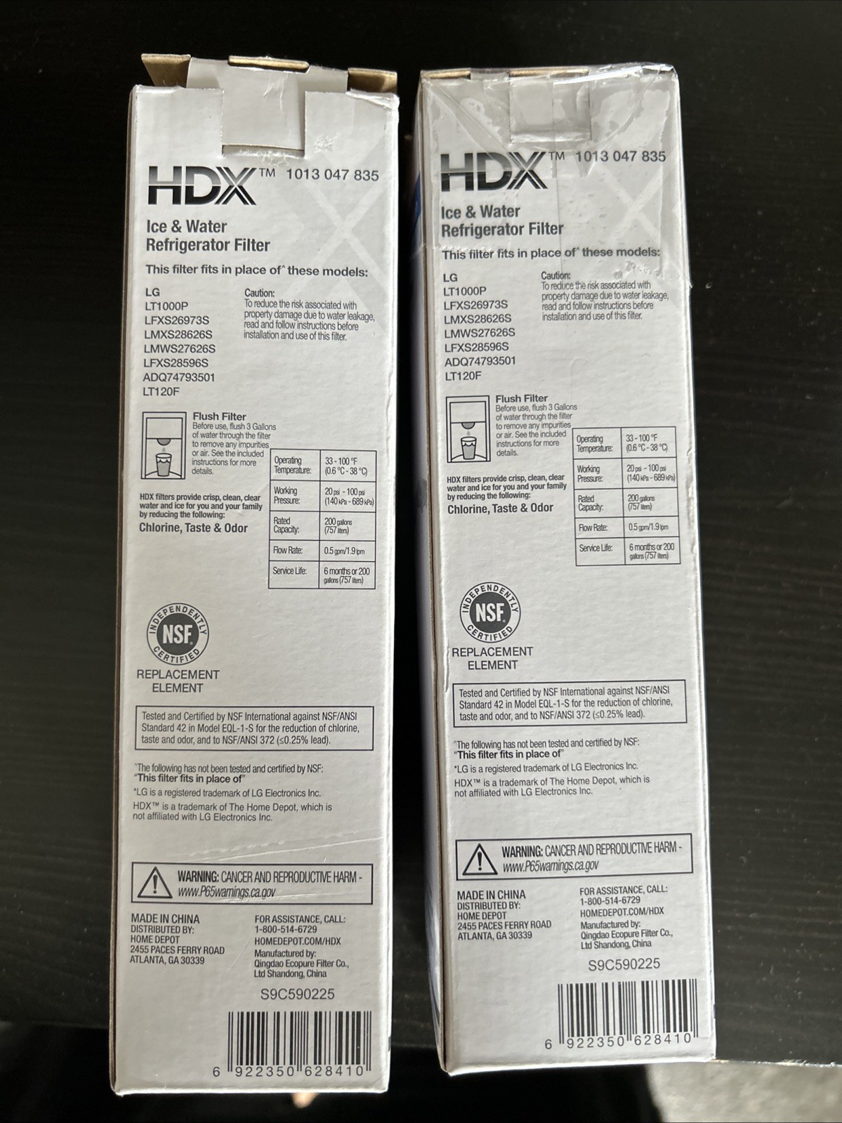 Refrigerator Water Filter, HDX Fits LG model LT1000P. 2 Pack