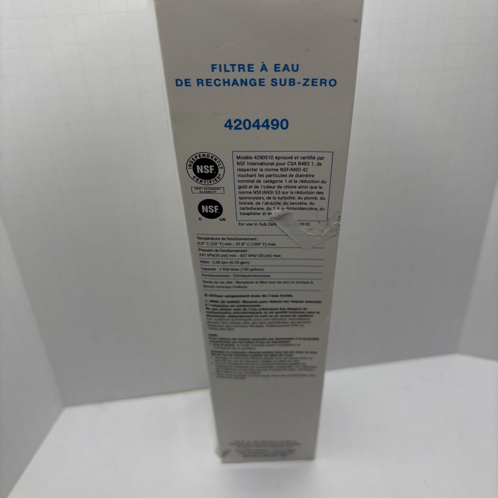 Sub-Zero Water Filter 4204490 Replacement Cartridge