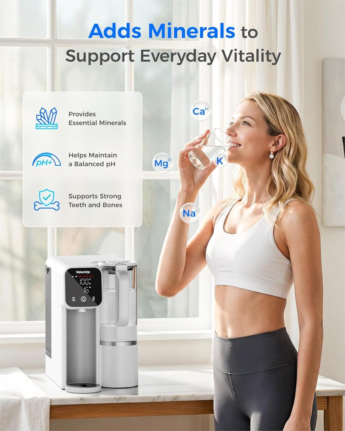 Waterdrop M6SL Mineral Reverse Osmosis System Countertop Water Filter, 8-Stage