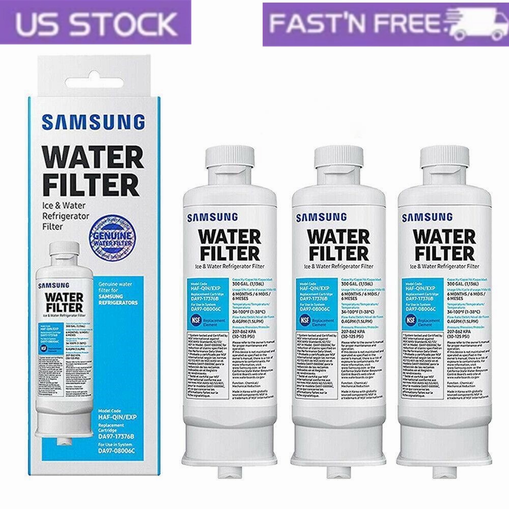 3 PACK Genuine Samsung DA97-17376B HAF-QIN/EXP REFRIGERATOR Water Filter
