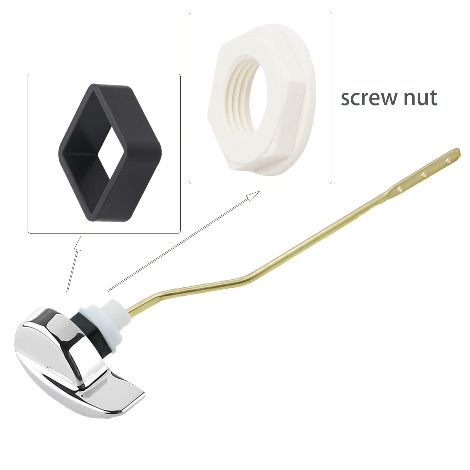 1 PCS Universal Toilet Flush Lever Handle Side Mount Brass Tank Replace Tool