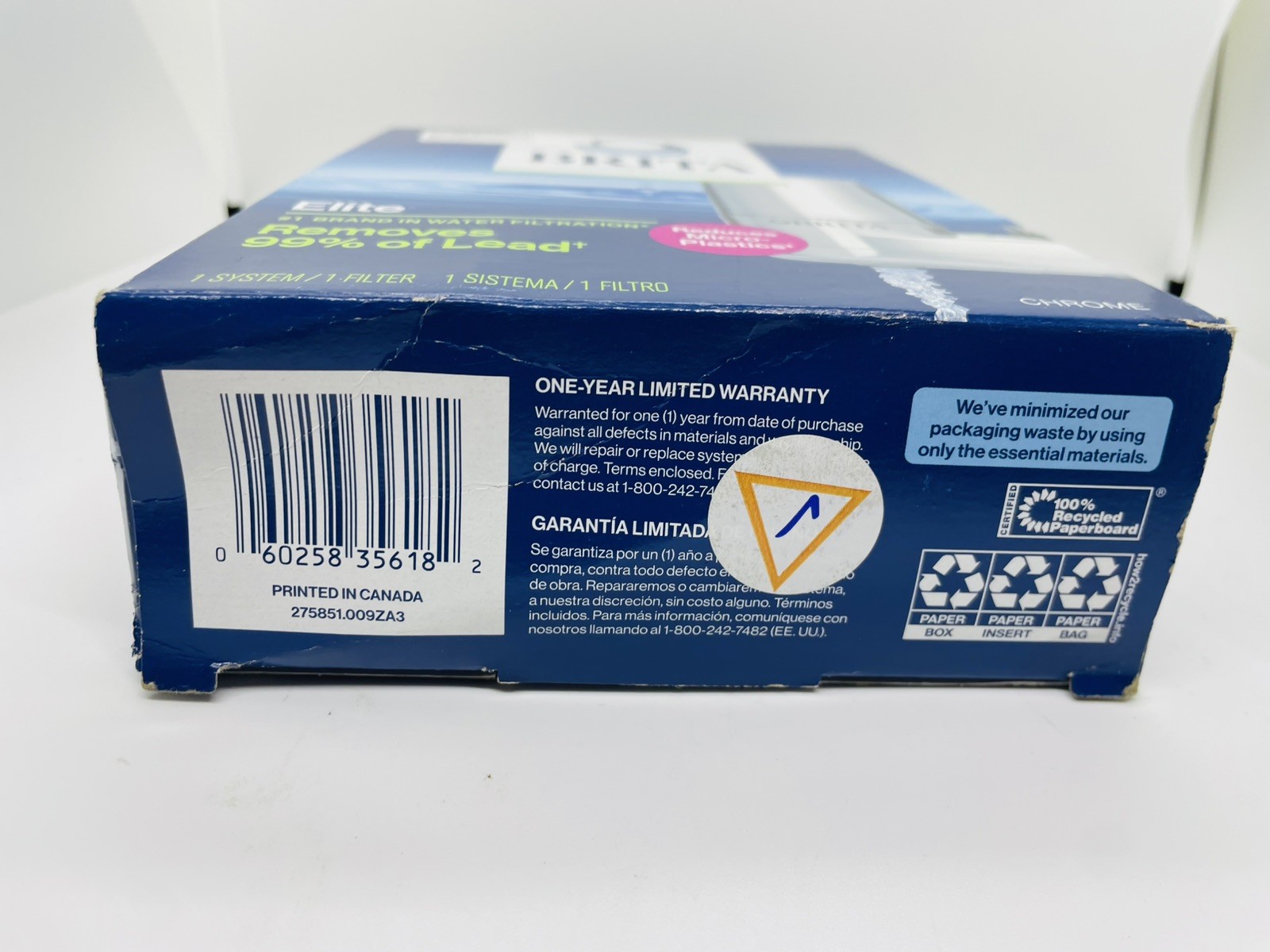 Brita Elite 35618 On Tap Faucet Mount 1 Liter Water Chrome Filter System