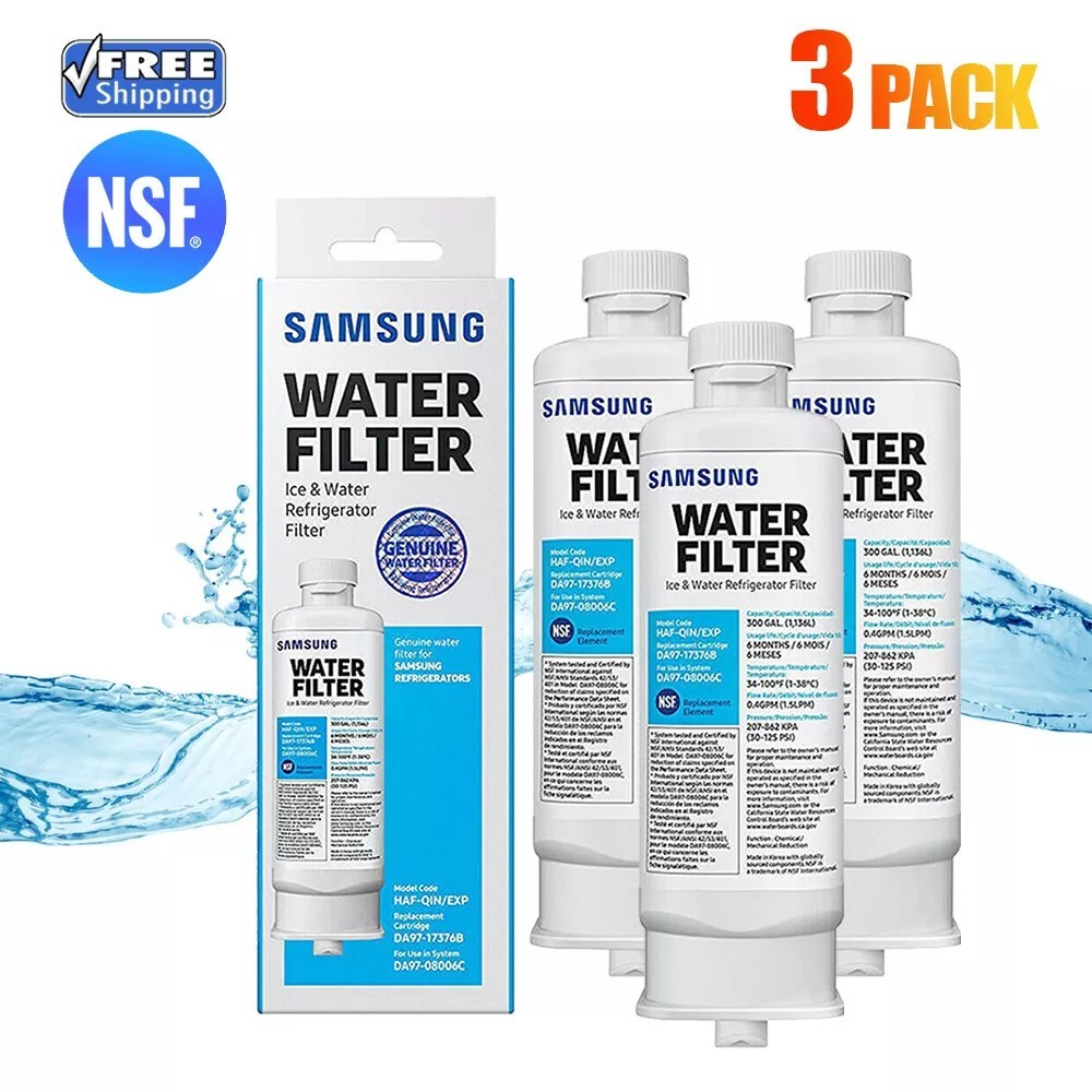 3 PACK Samsung DA97-17376B HAF-QIN/EXP REFRIGERATOR Water Filter