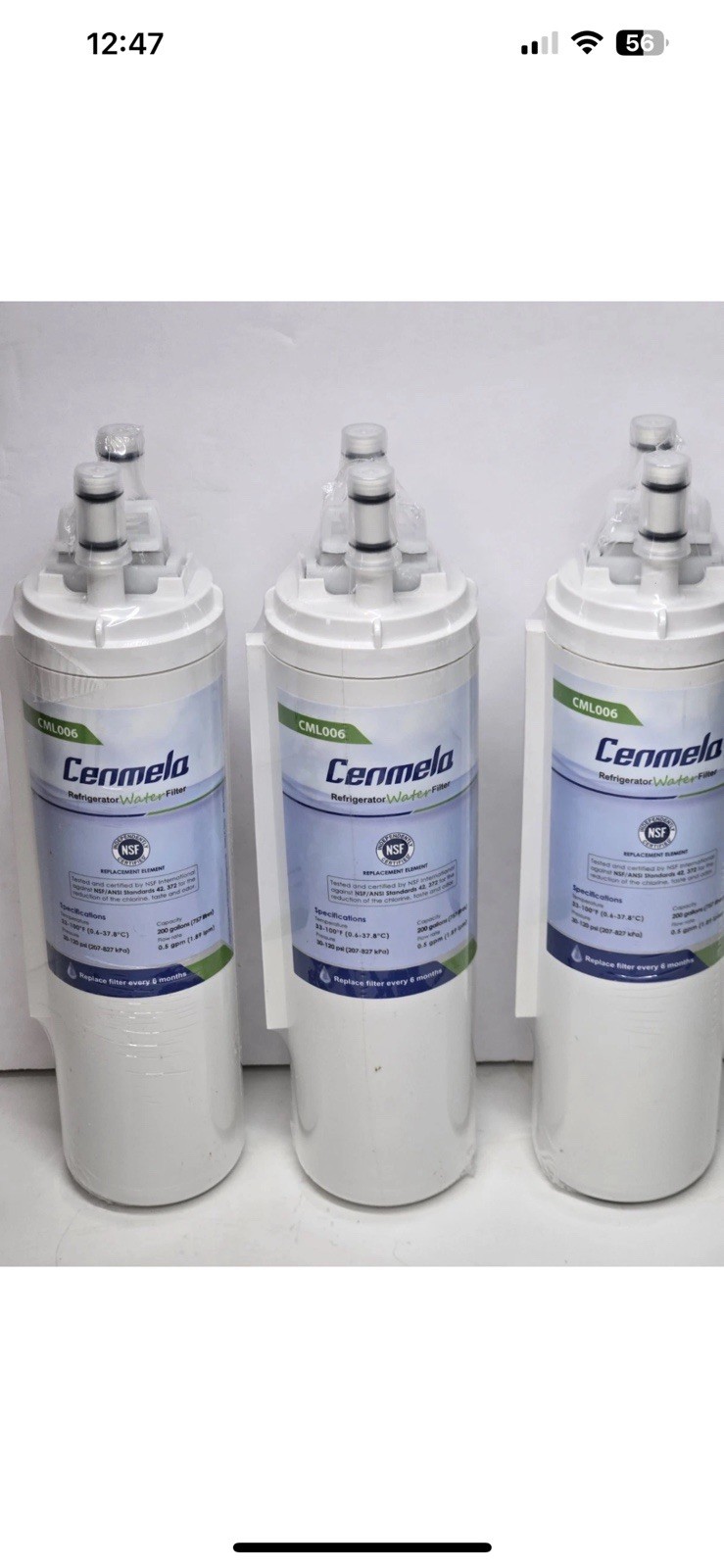 New 3 PK Cenmela CML006 200 Gallons Compat/ Frigidaire WF3CB DU NEW FC Fast Ship