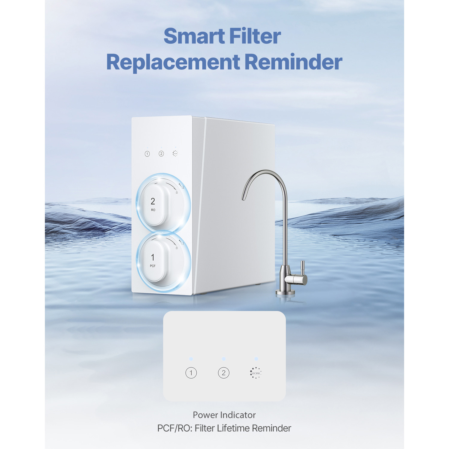 Reverse Osmosis System 600 GPD 8-stage Tankless Under Sink Water Filter System