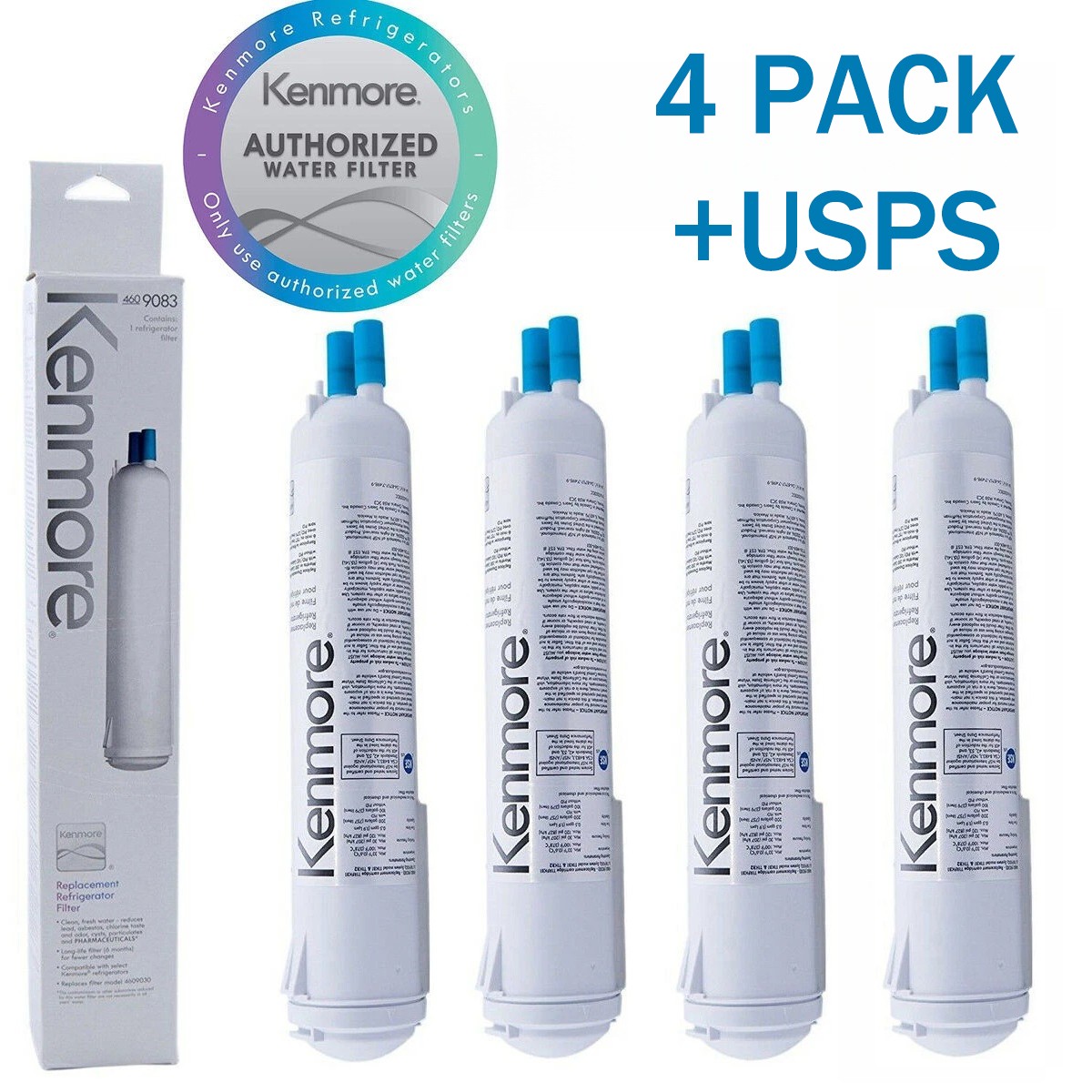 4Pack For Kenmore 9083 Refrigerator Cartridge Water Filter 469083 9020 9030 USA