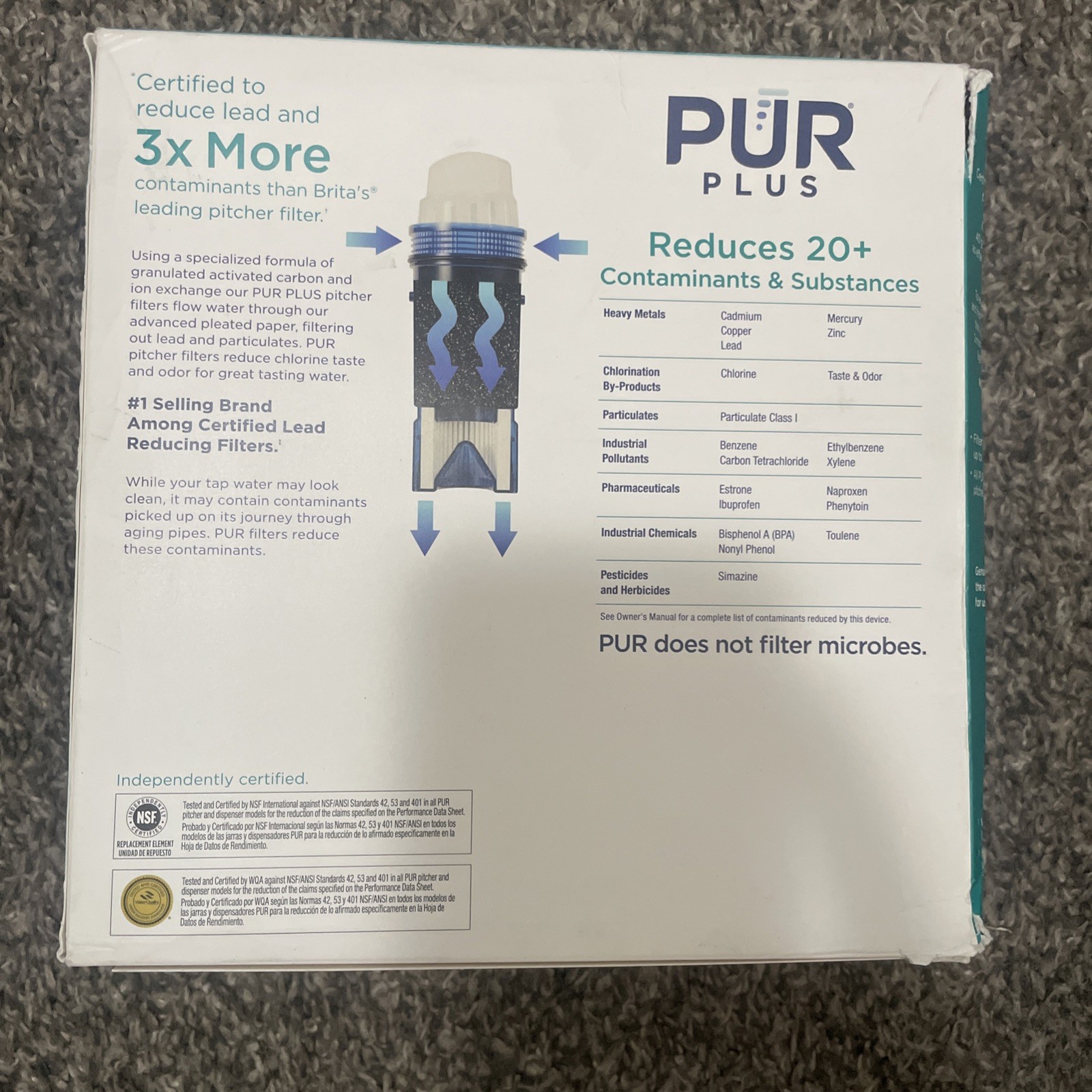 NEW Pur Plus Water PPF951K3 Replacement Filter 3 Count Blue Pitcher Dispenser