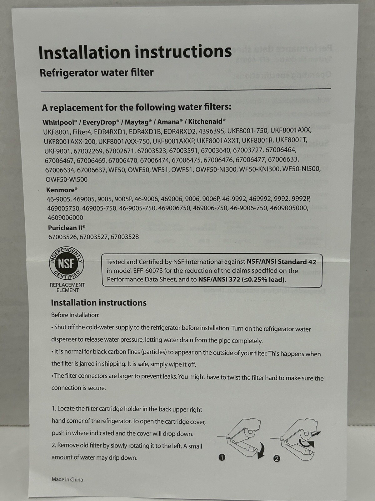 Waterdrop WD-UKF8001 Replacement Water Filter Maytag Refrigerator 300 Gallons 2