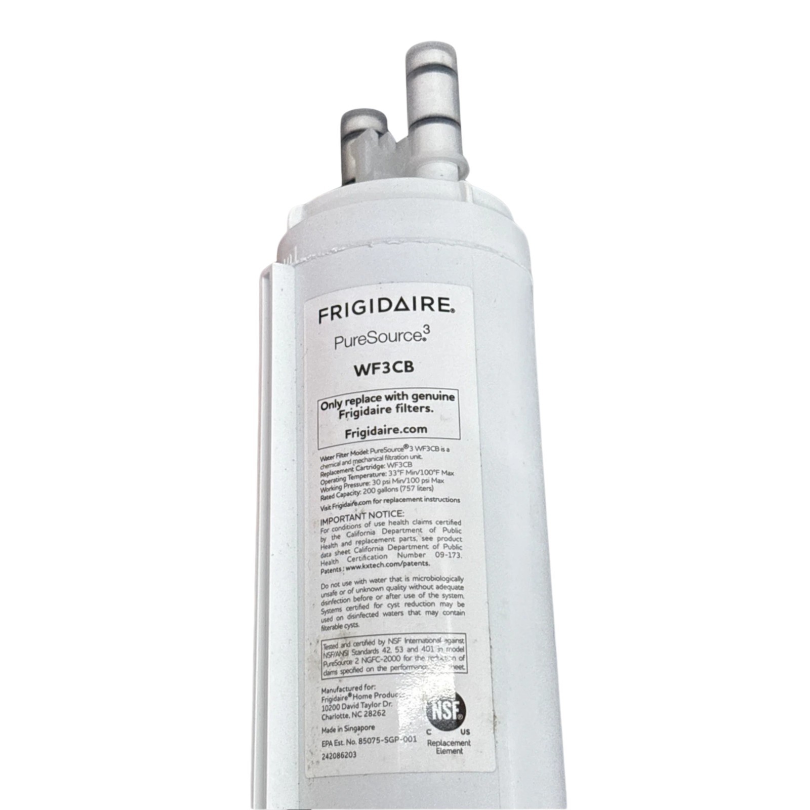 Frigidaire WF3CB Puresource3 Refrigerator Water Filter White
