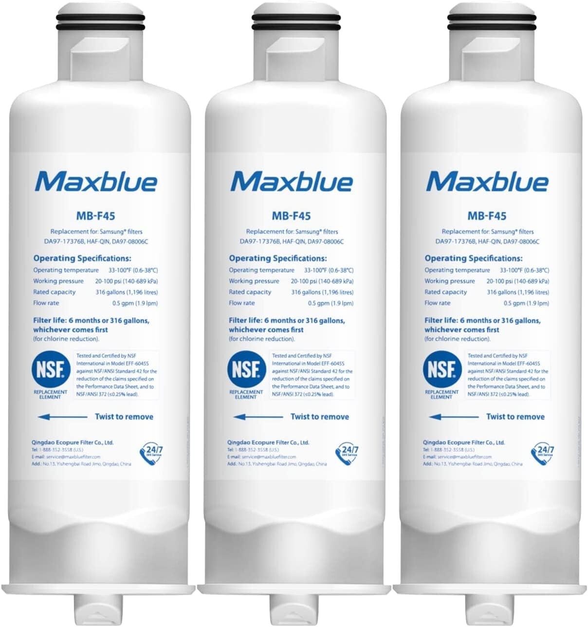 Maxblue DA97-17376B Refrigerator Water Filter, Compatible with Samsung HAF-QIN 3