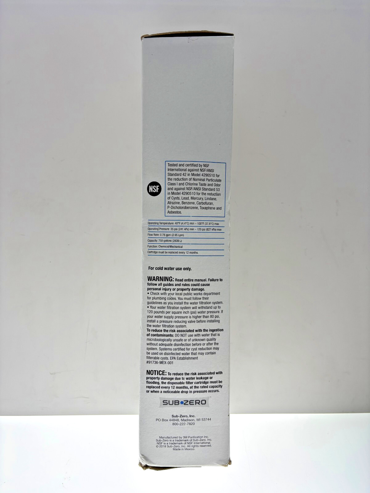 Sub-Zero 4204490 Refrigerator Water Filter