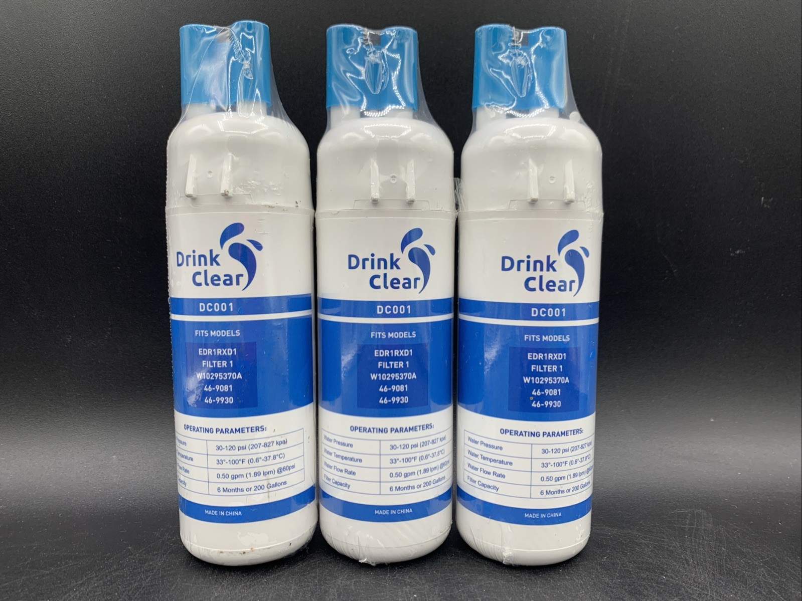 3 Pk Replacement Filters DC001- Fits Models – EDR1RXD1, Filter 1, W10295370A