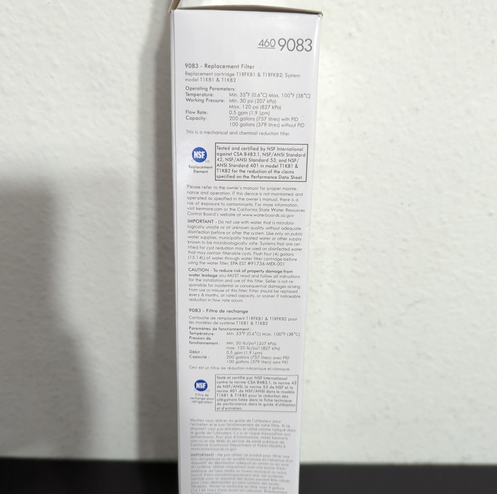 Genuine OEM 9083 Kenmore 4609083 Replacement Refrigerator Water Filter 4609030
