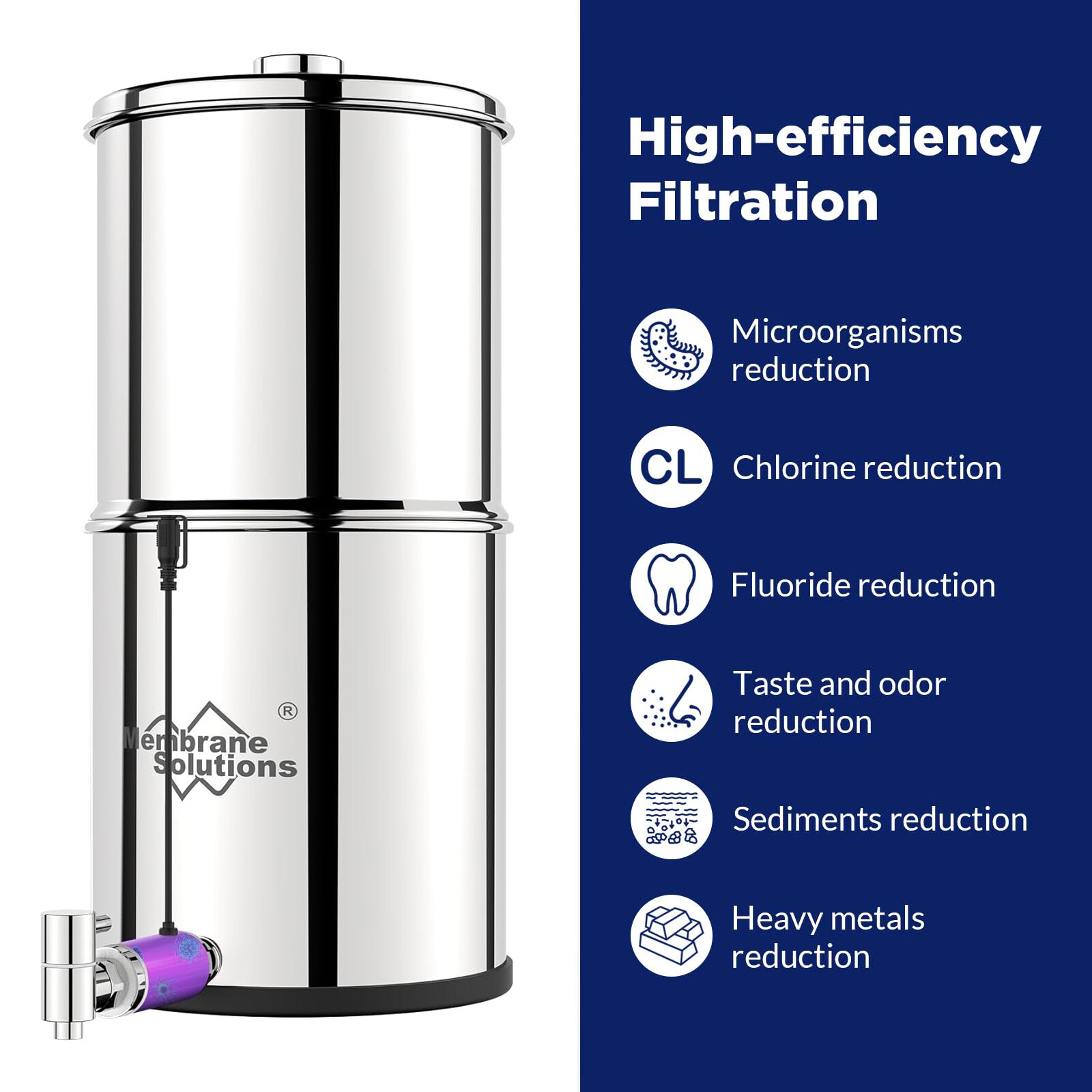 6L Gravity Water Filter Straw Bag Drinking Purifier Outdoor Camping Emergency