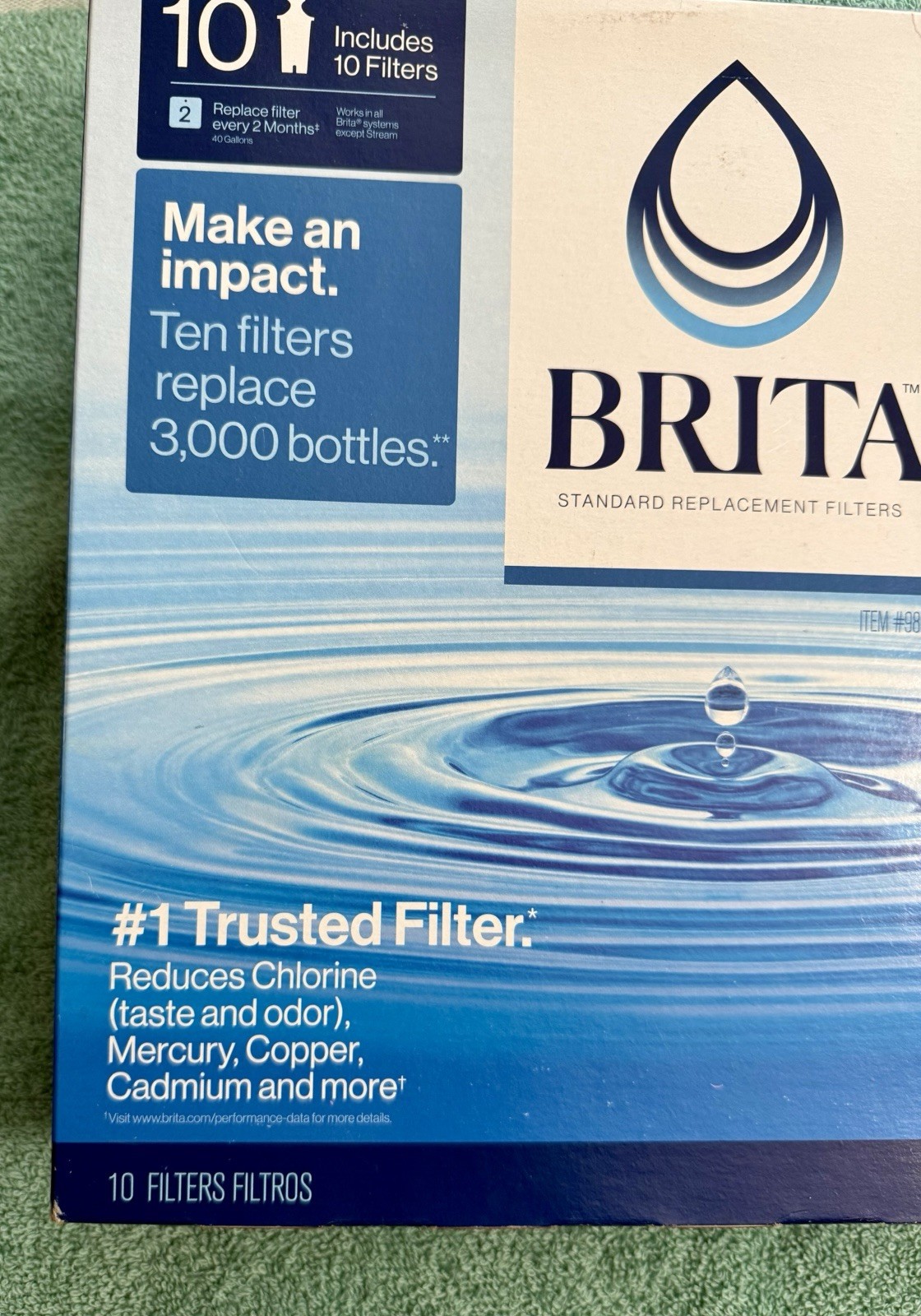 Genuine Brita Standard Replacement Water Filters 10 Pack 987554 – NEW