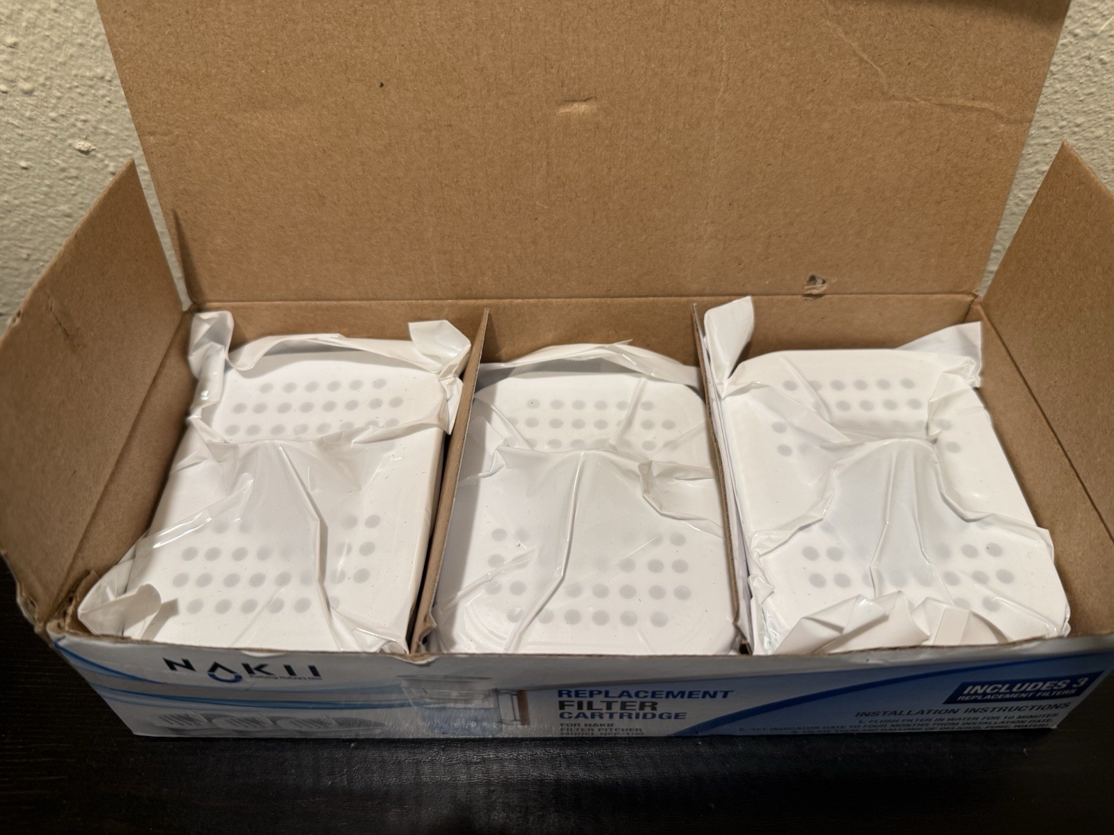 Nakii Water Pitcher Replacement Filter for NFP-100, 3 Count New Open Box