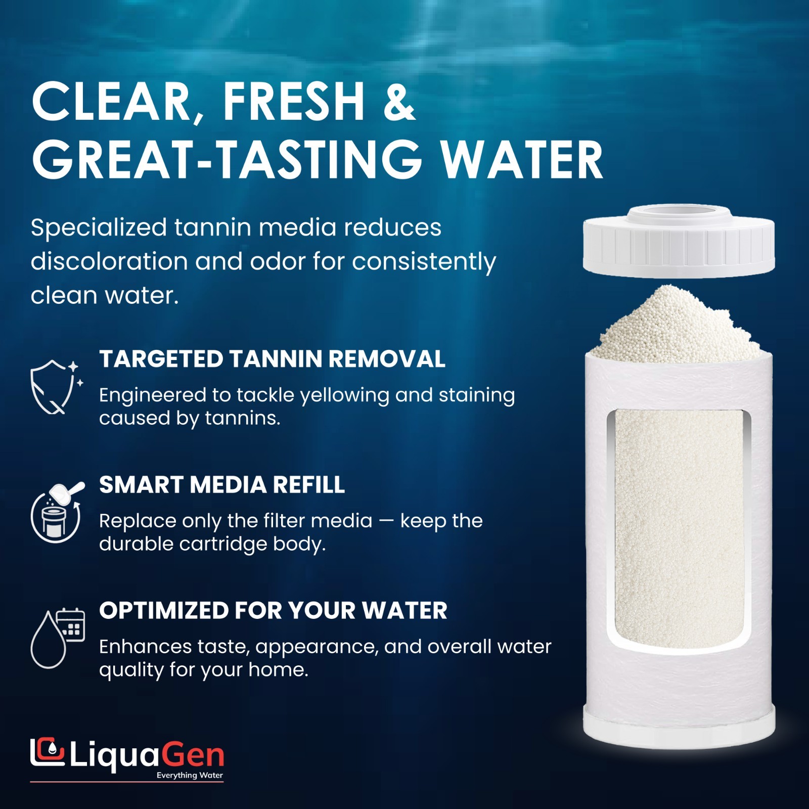 LiquaGen 4.5″ x 10″ Tannin Reduction Filter Cartridge