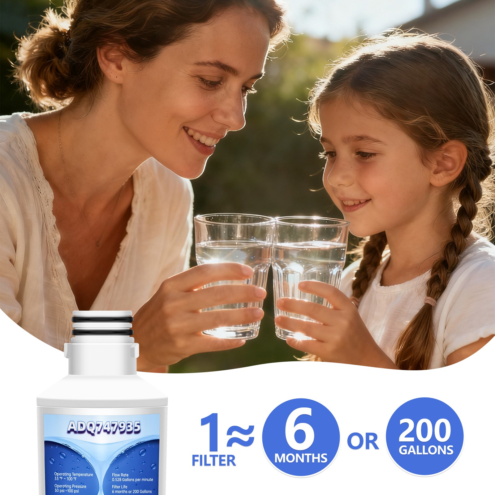 4 Pack GLACIER FRESH LT1000PC Replacement Water Filter w/6 PCS LT120F Air Filter
