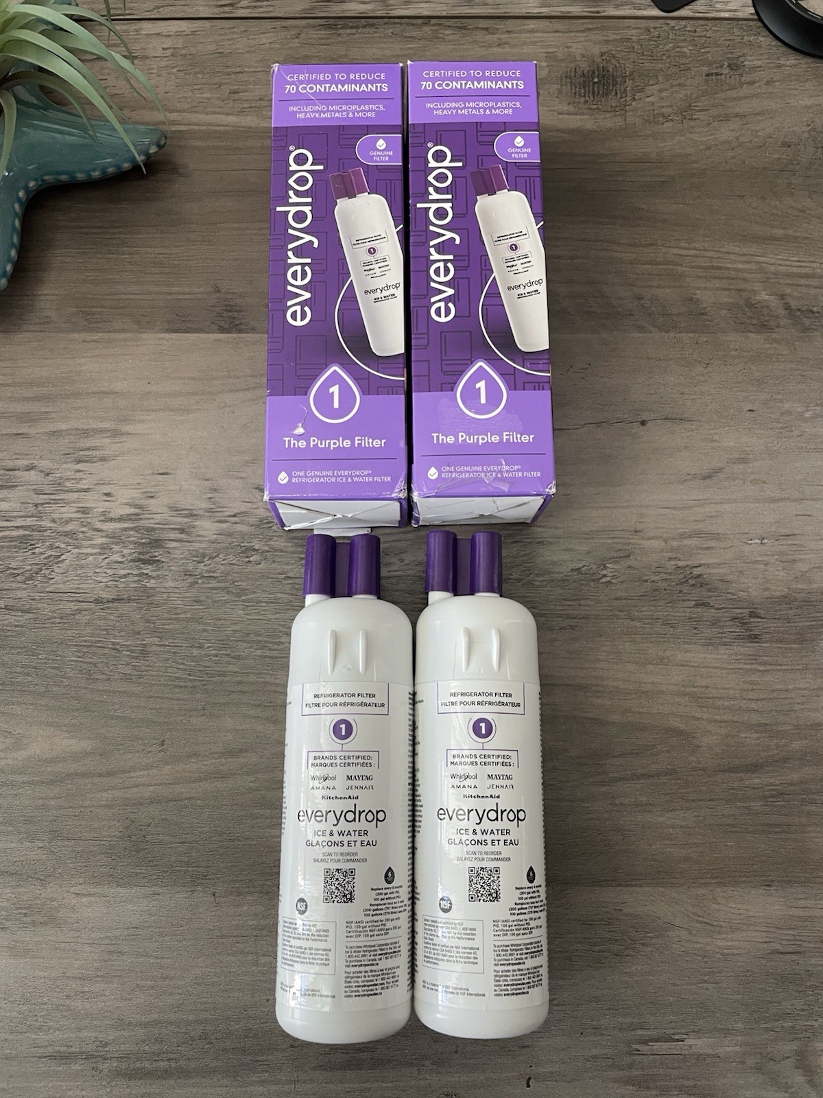 2 PACK ΕVΕRYDROP ΕDR1RXD1 Refrigerator ICE Water Filter 1 Replacement New
