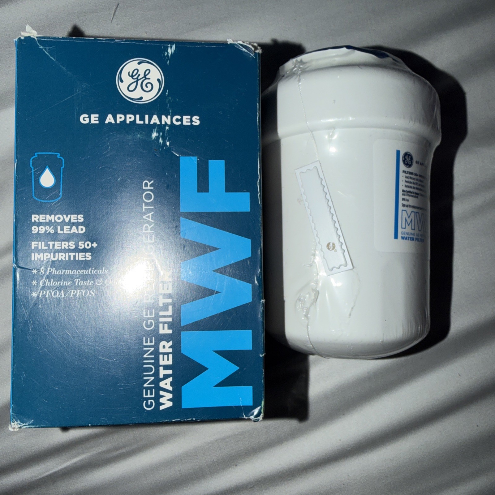 2 New Genuine GE Appliances MWF Replacement Refrigerator Water Filter Sealed