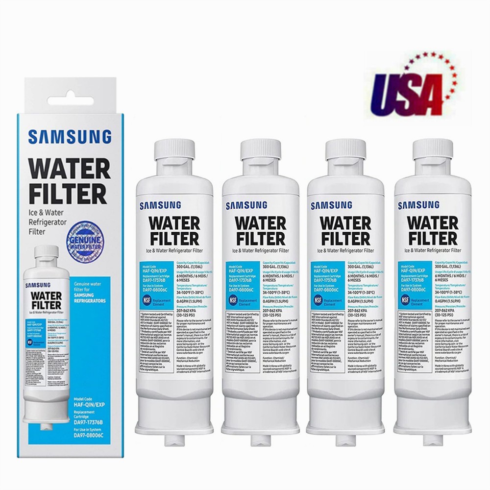 4PACK Genuine Samsung DA97-17376B HAF-QIN/EXP REFRIGERATOR Water Filter US Stock