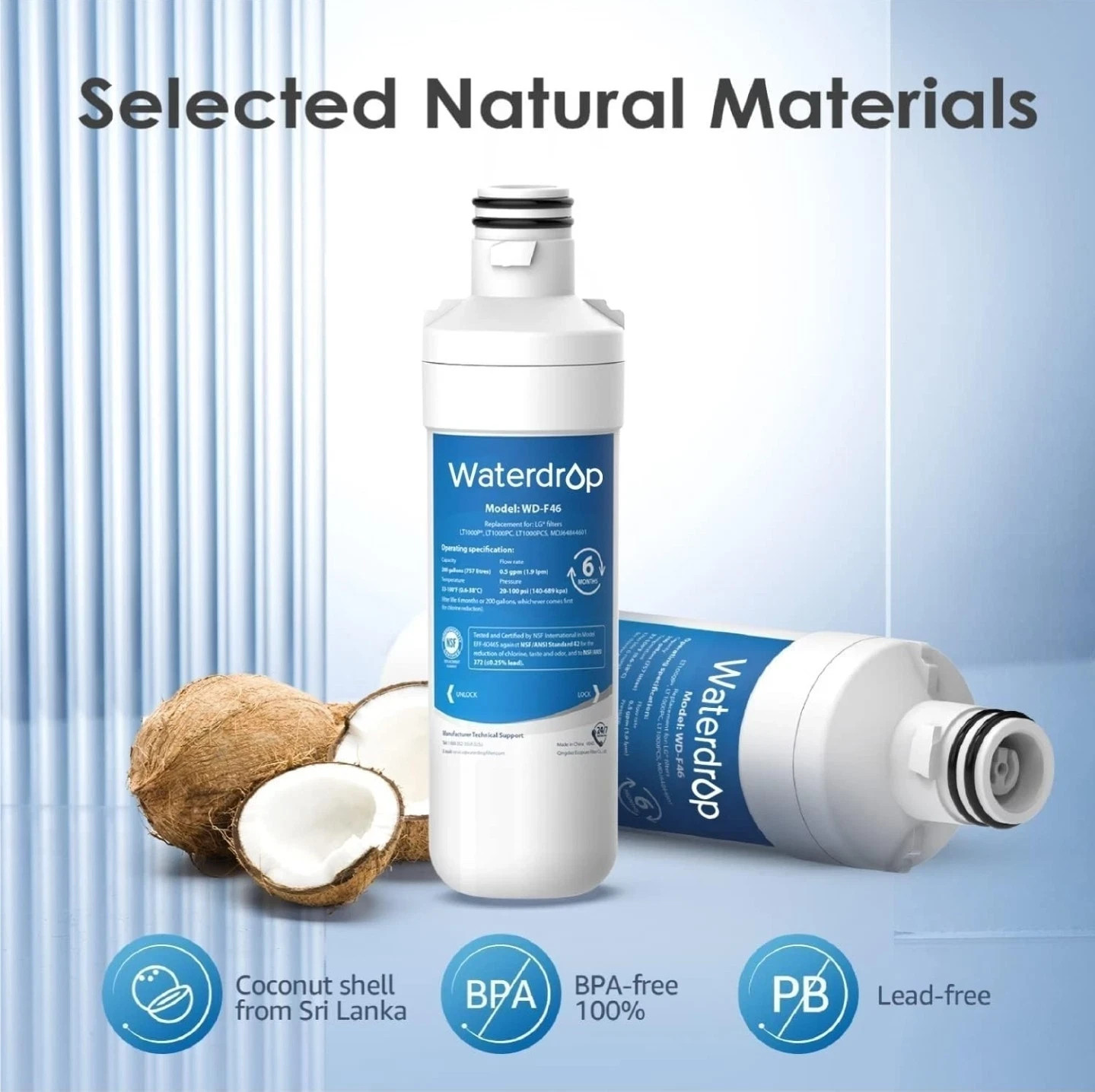 Waterdrop WD-F46 Refrigerator Water Filter NEW
