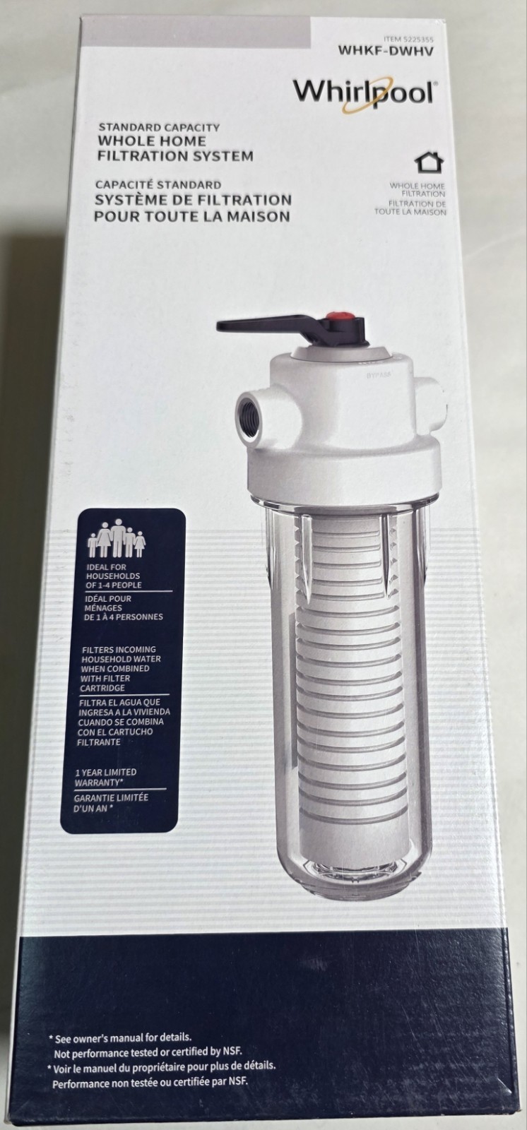 Whirlpool 10 x 2.5 Inch Whole House Water Filtration System WHKF-DWHV, 3/4″…