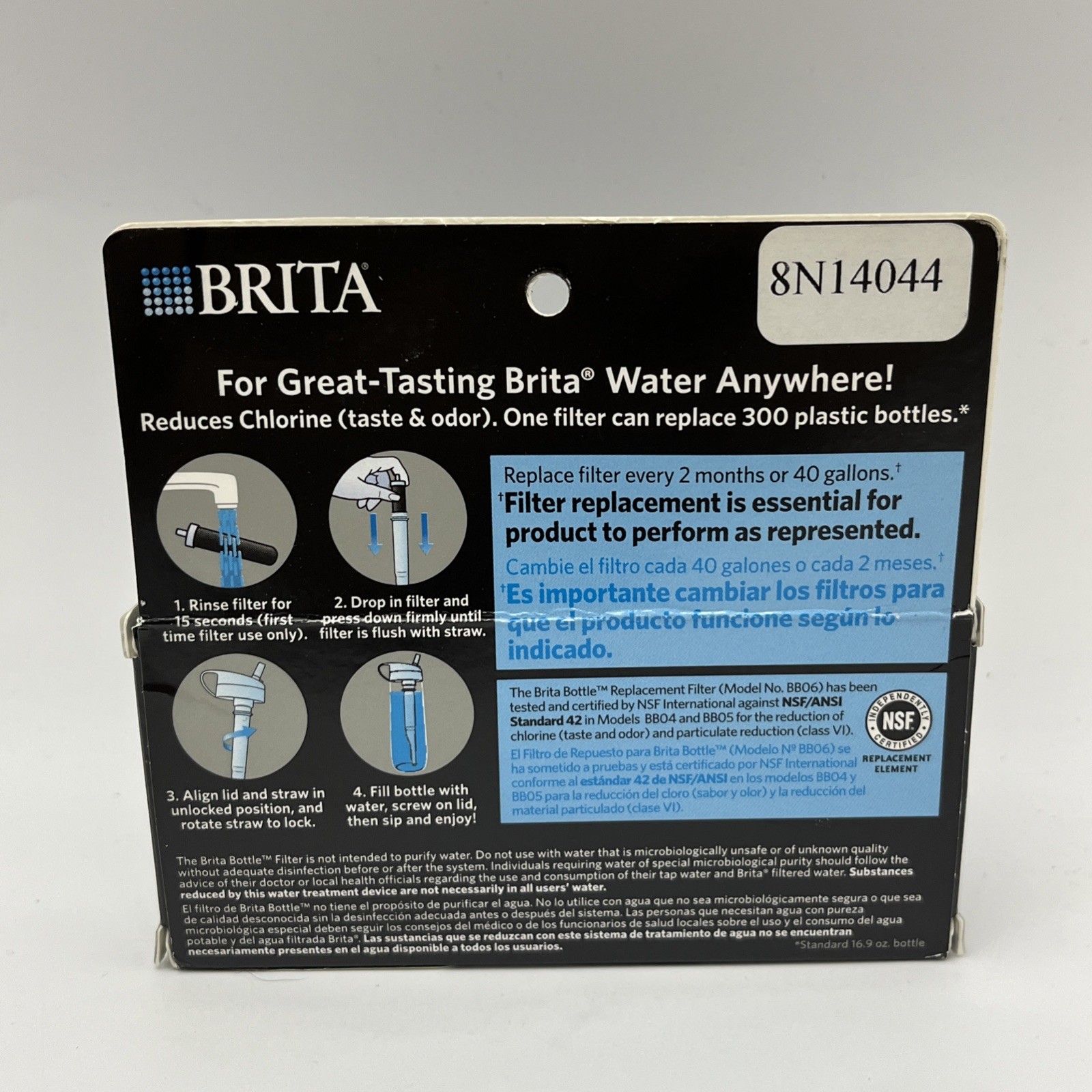 Brita Bottle Replacement Filters Hard Sided 2 Pack Water Bottle Filters