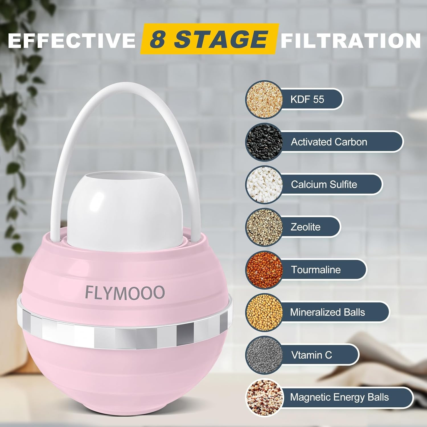 Bath Filter for Tub, Bathtub Faucet Water Filter with 8 Stages & 2,500 Gallons o