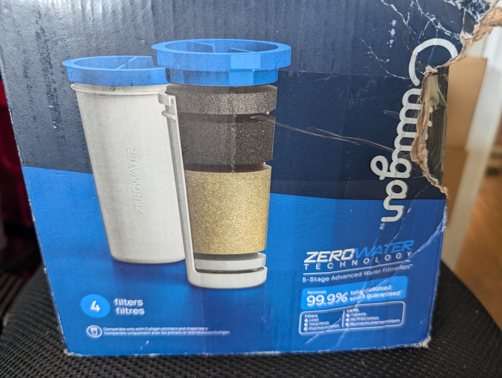 Culligan ZeroWater 5-Stage Replacement Water Filter 4 Pack ZEROF06 Open Box READ