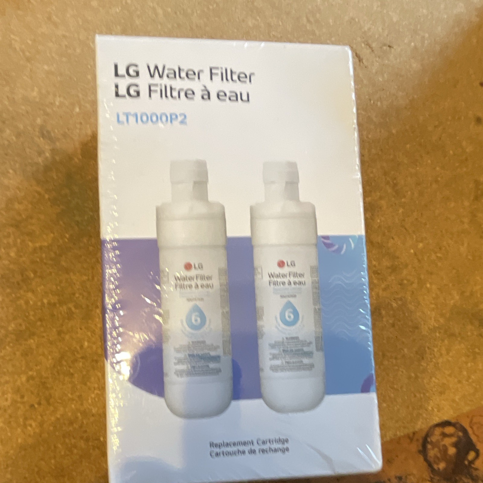 LG LT1000P2 Refrigerator Water Filter Cartridge, 2 Pack, Chlorine Taste/Odor