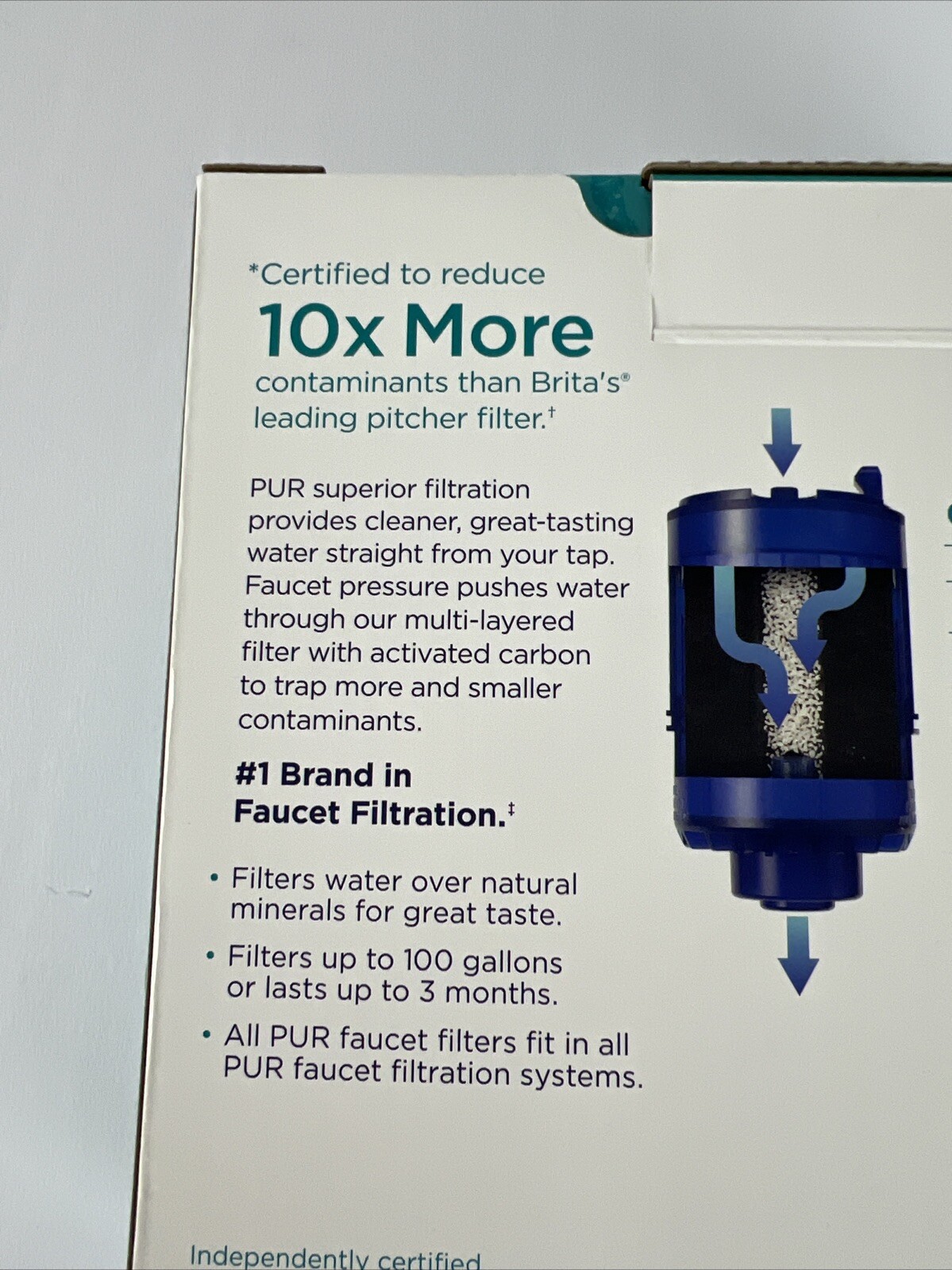 PUR Plus Faucet Filtration System Max Ion Filter Technology Champagne Finish C25