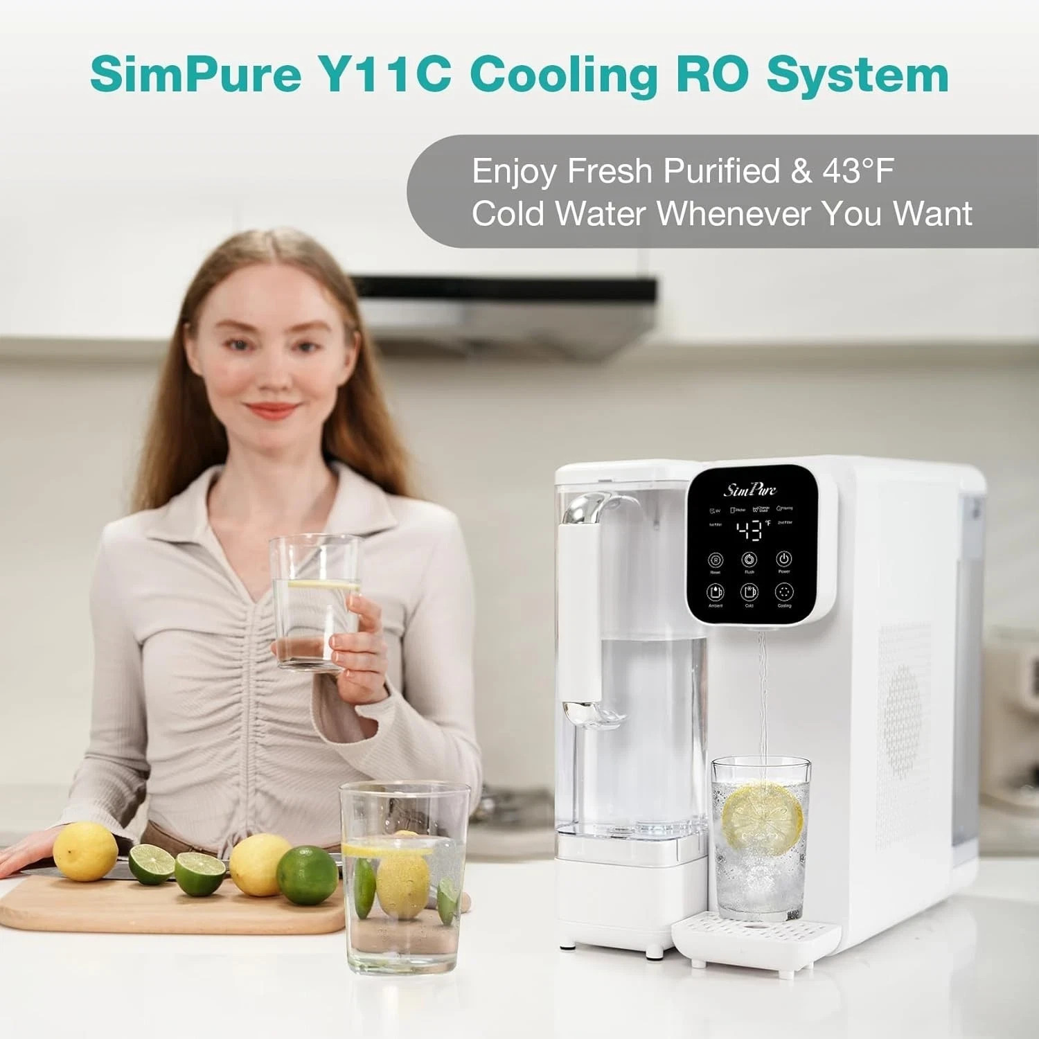 SimPure Y11C Countertop Reverse Osmosis Water Filter w/ Instant Cooling Open Box