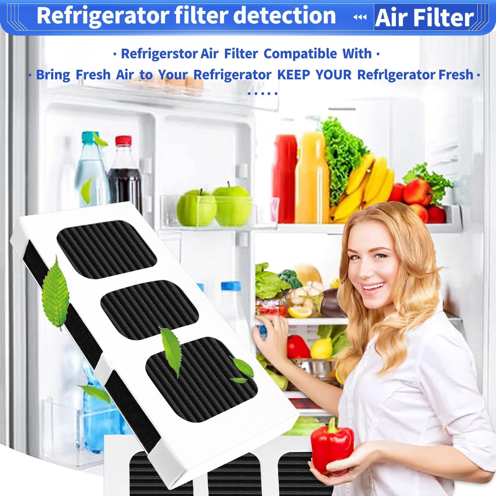 4 Pack Paultra2 Refrigerator Air Filter Replacement For 4PCS, Black