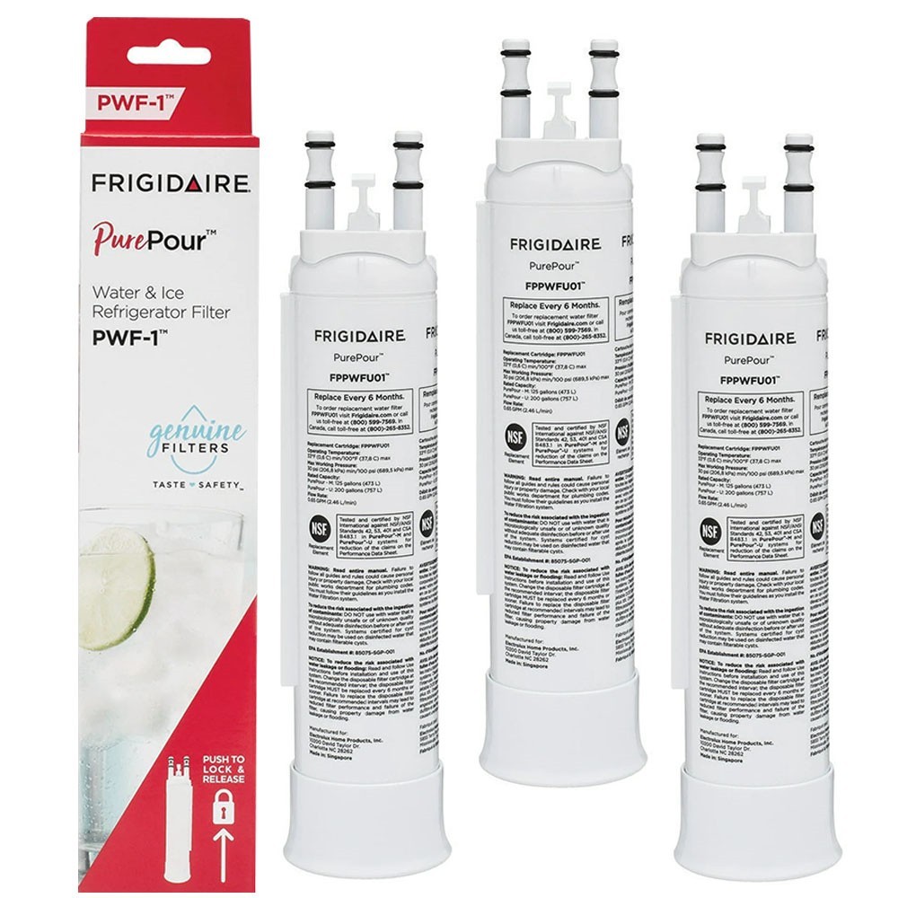 Frigidaire FPPWFU01 PurePour PWF-1 Refrigerator Water Filter-3PACK