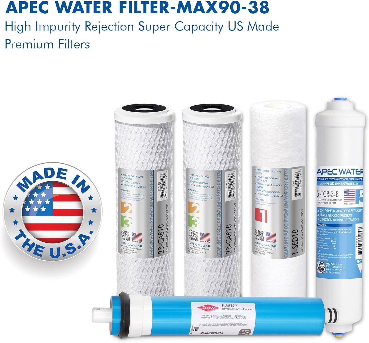 Complete APEC Ultimate Series Replacement Filter – Quick Connect 90 GPD Upgrade