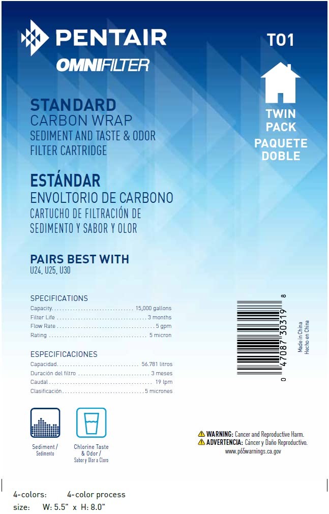 10 In Carbon Water Filter Whole House Sediment Replacement Cartridge