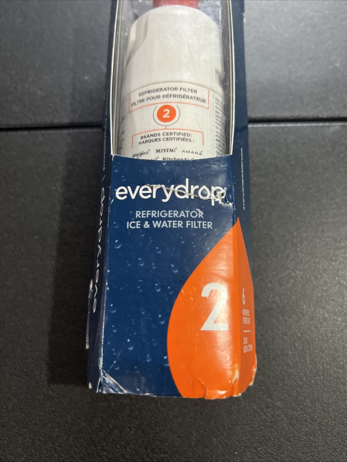 EveryDrop 2 Ice And Water Refrigerator Water Filter ΕDR2RXD1 White Orange New