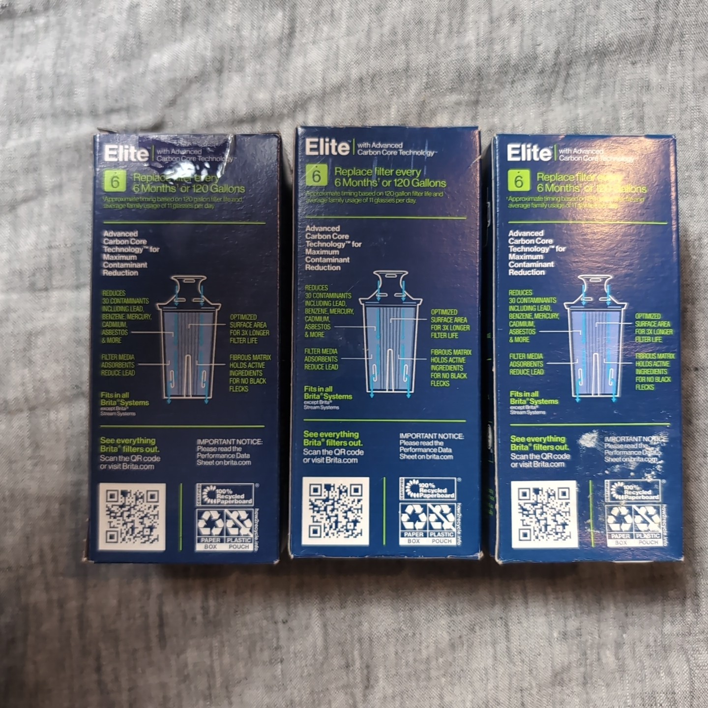 3-Pack BRITA ELITE Replacement Filter 6 Month (BRAND NEW FACTORY SEALED IN BOX)