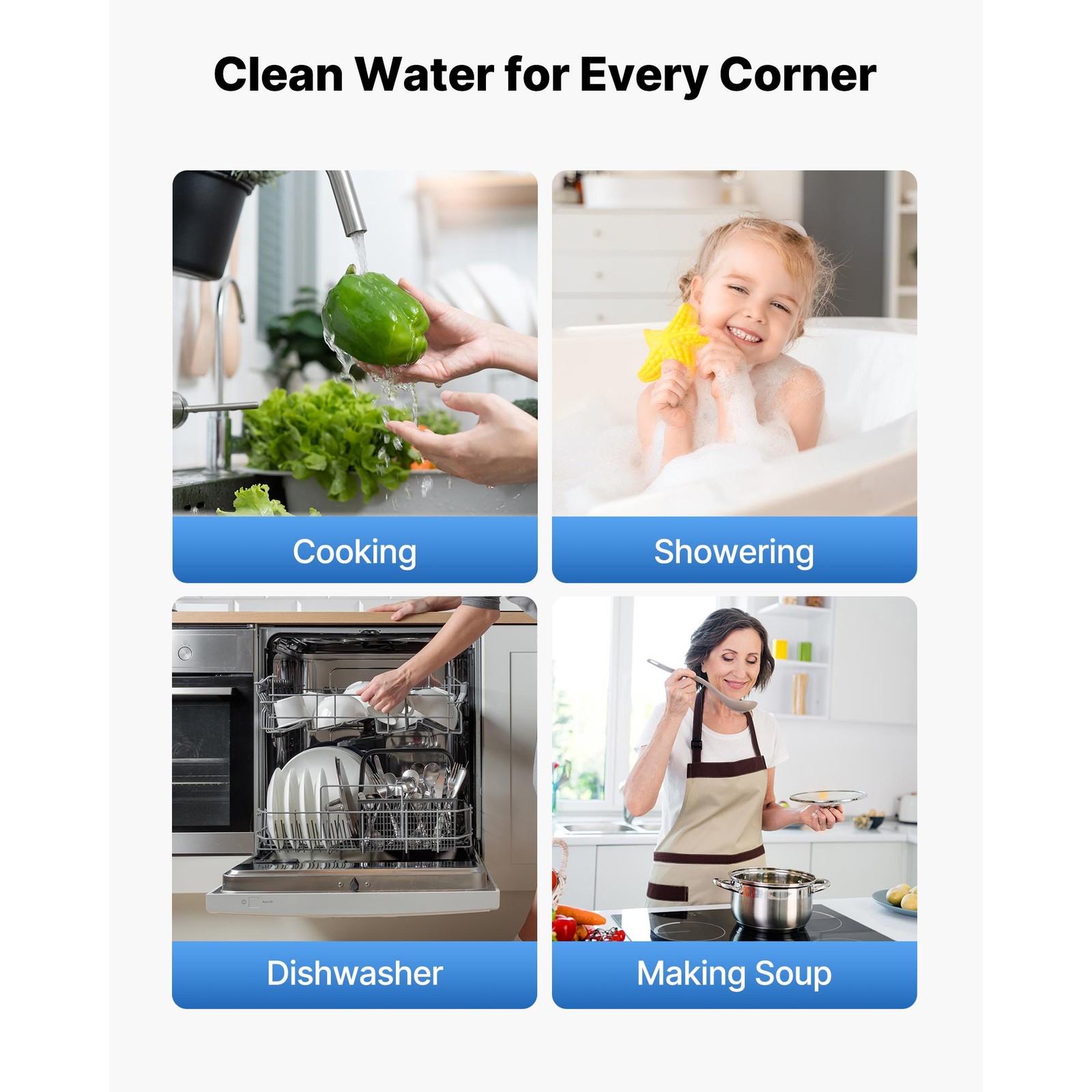 3-Stage Whole House Water Filter System 4.5″x20″ GAC Reduce Chlorine Odor