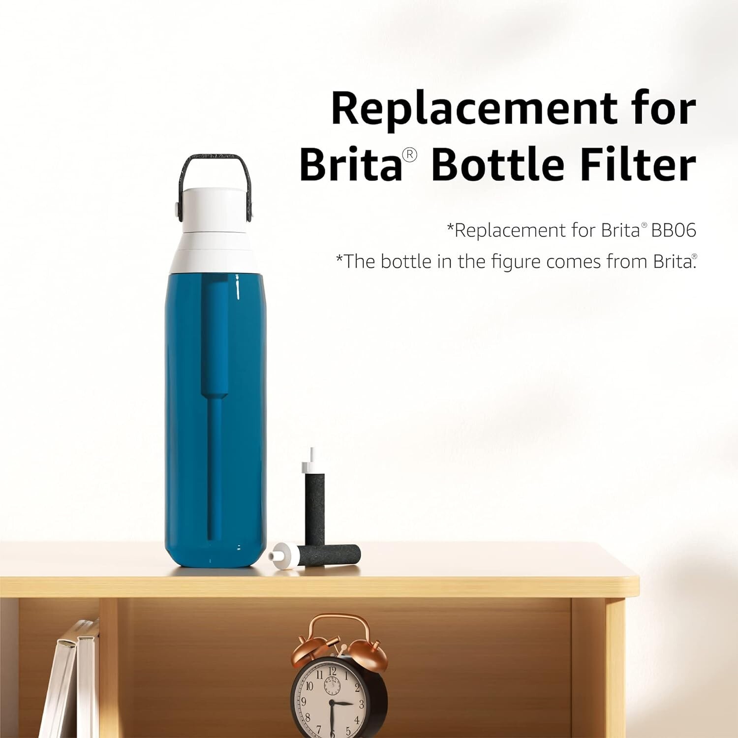 AQUA CREST Water Bottle Filter, Replacement for Brita® BB06, 8 Count