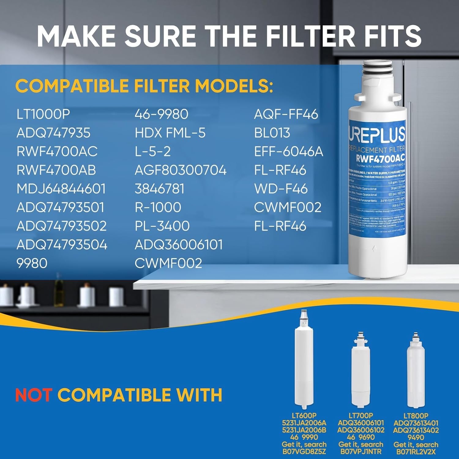 NSF Certified Replacement Filters for LG LT1000P & Kenmore – Taste Improvement
