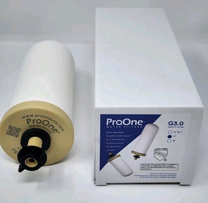 ProOne G3.0 7 Inch Ceramic Gravity Countertop Water Filter 3-Stage All-In-One