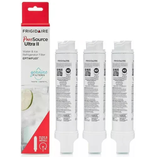 3 Pack Frigidaire EPTWFU01 Pure Source Ultra II Refrigerator Water Filter US